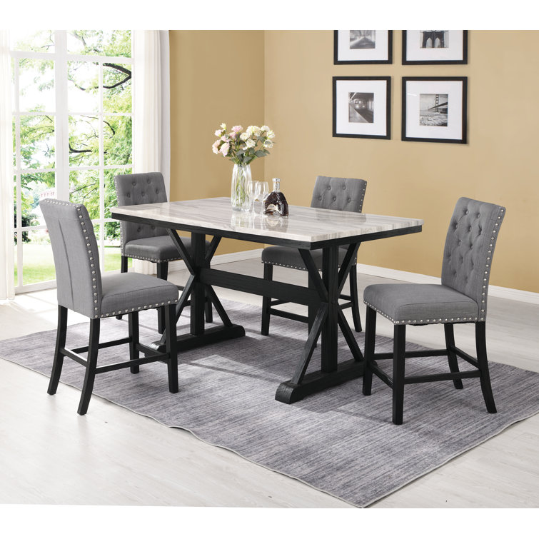 Canora Grey Middlet Double Pedestal Dining Set Wayfair